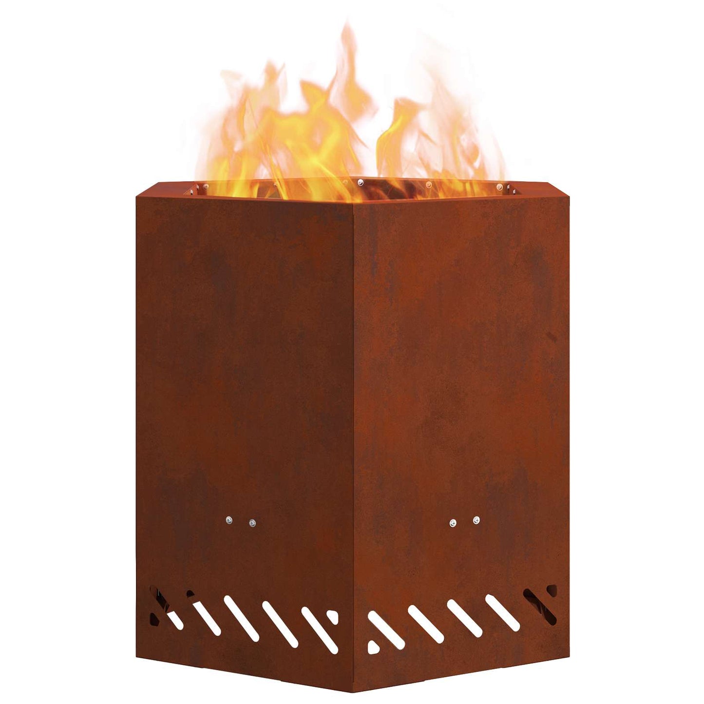Brasero sin humo vidaxl marrón 48 x 48 x 51 cm acero corten