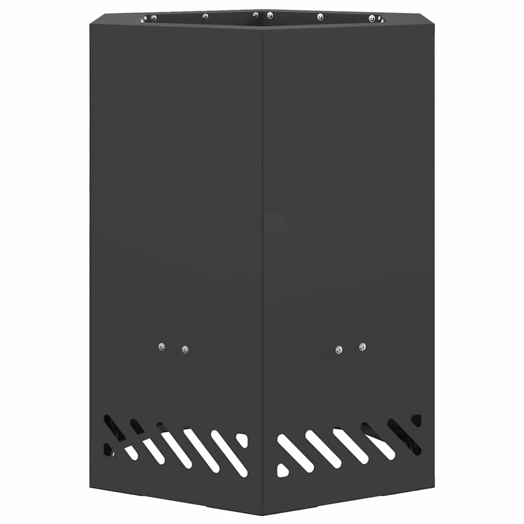 Vidaxl braciere senza fumo nero 38 x 38 x 51 cm in acciaio