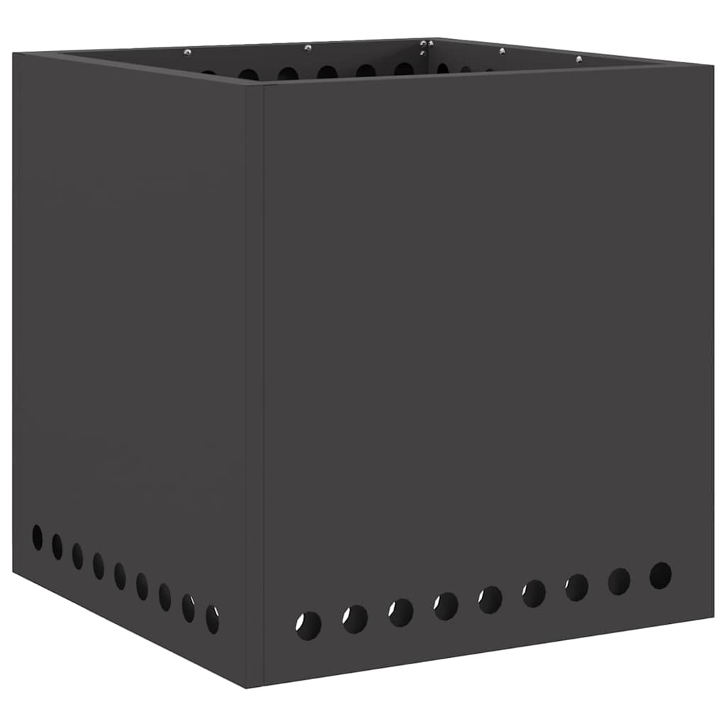 Vidaxl braciere senza fumo nero 48 x 48 x 50 cm in acciaio