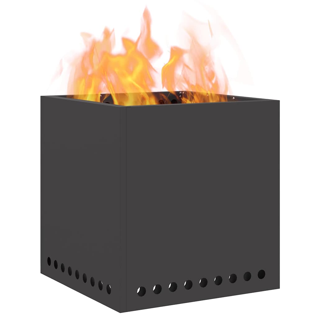 Vidaxl braciere senza fumo nero 48 x 48 x 50 cm in acciaio