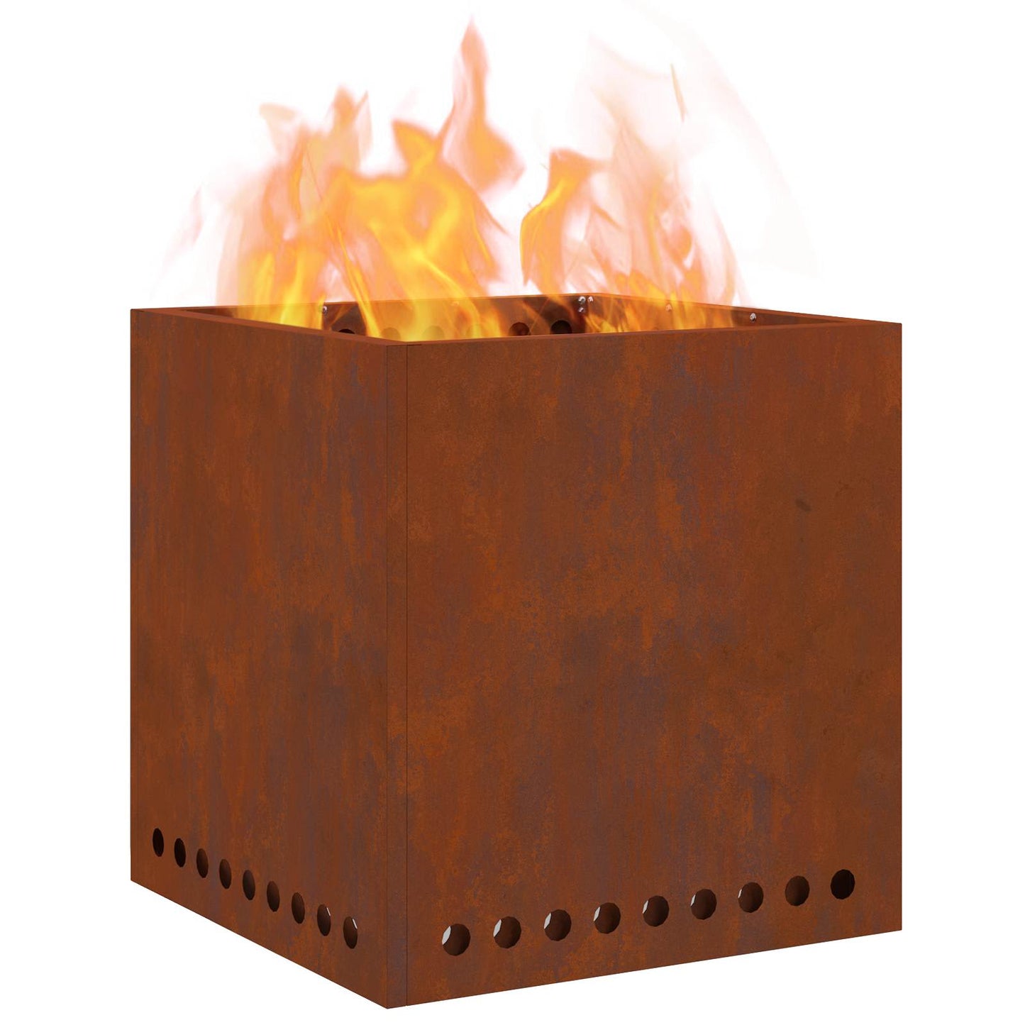 Vidaxl smokeless fire bowl brown 48 x 48 x 50 cm corten steel