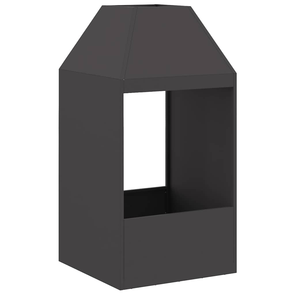 Braciere Vidaxl nero 50 x 50 x 100 cm in acciaio