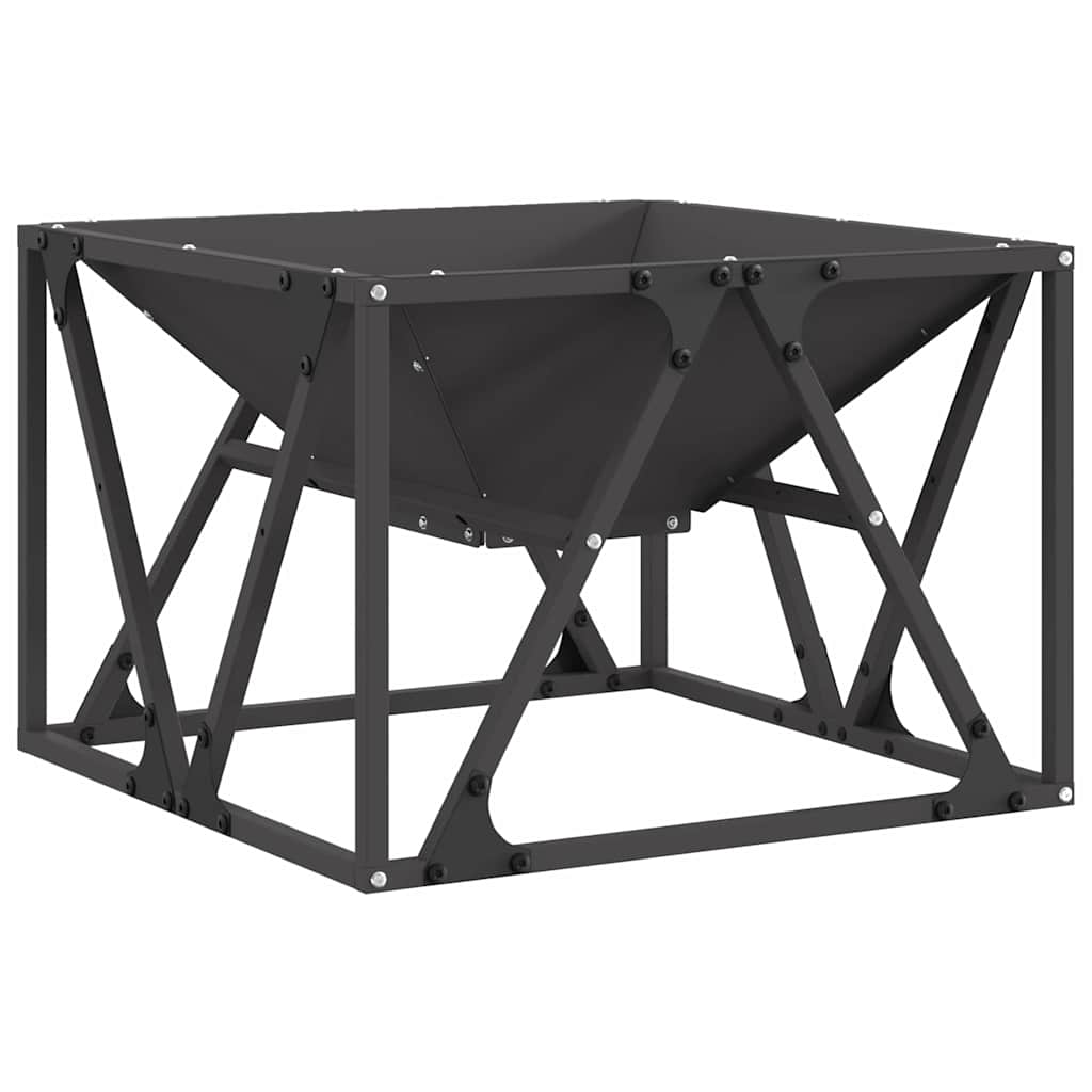 Braciere Vidaxl nero 50 x 50 x 35 cm in acciaio