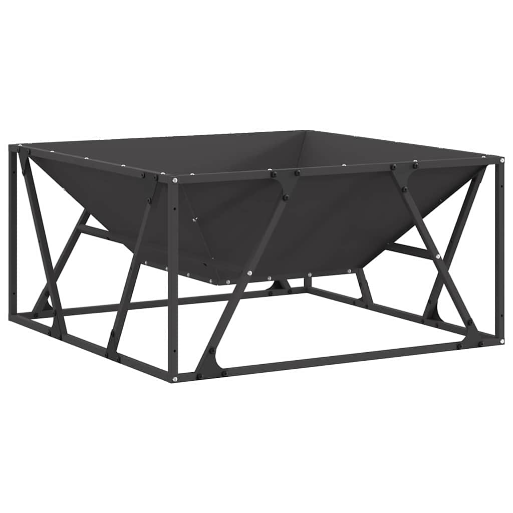 Braciere Vidaxl nero 80 x 80 x 40 cm in acciaio