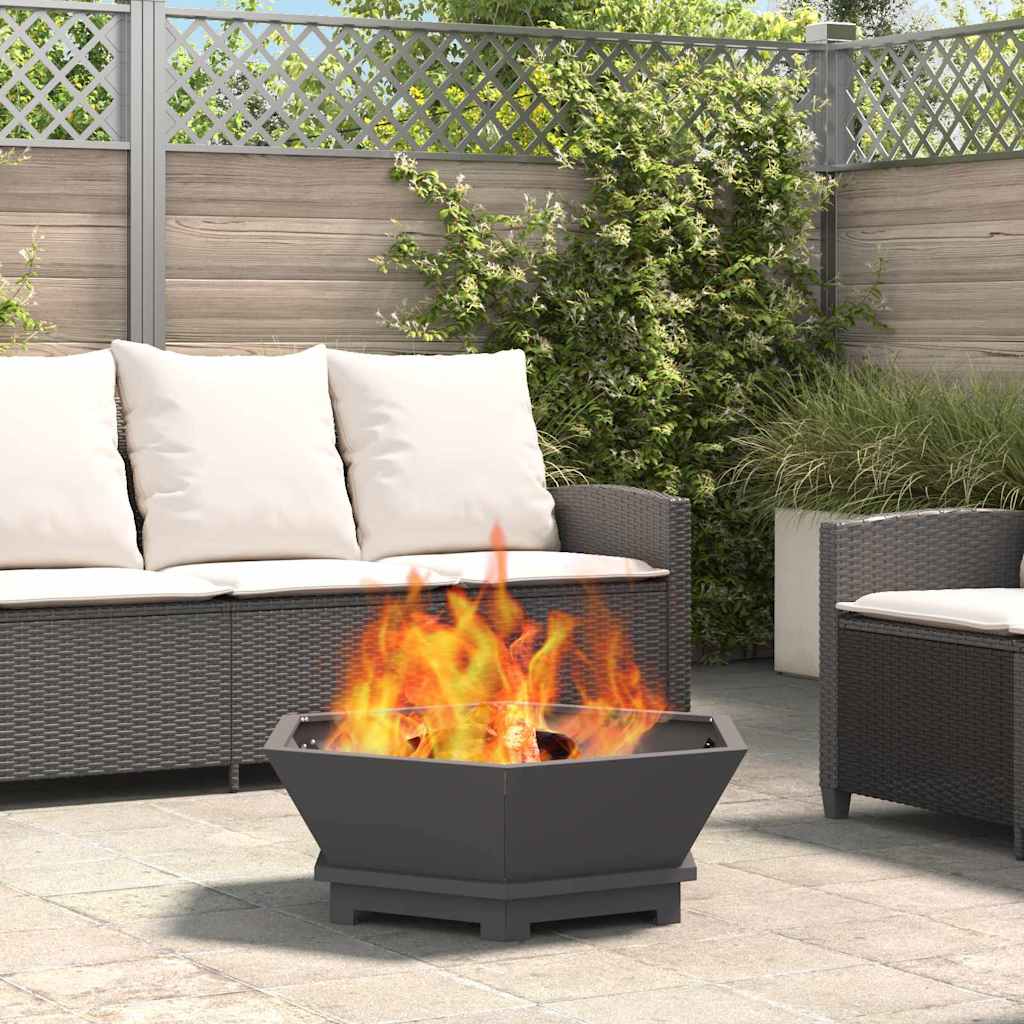 Braciere Vidaxl nero 75 x 75 x 28 cm in acciaio
