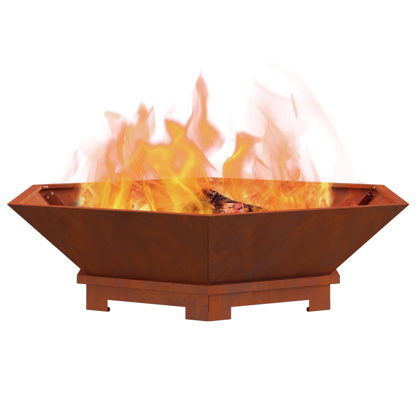 Braciere Vidaxl marrone 100 x 100 x 28 cm in acciaio corten