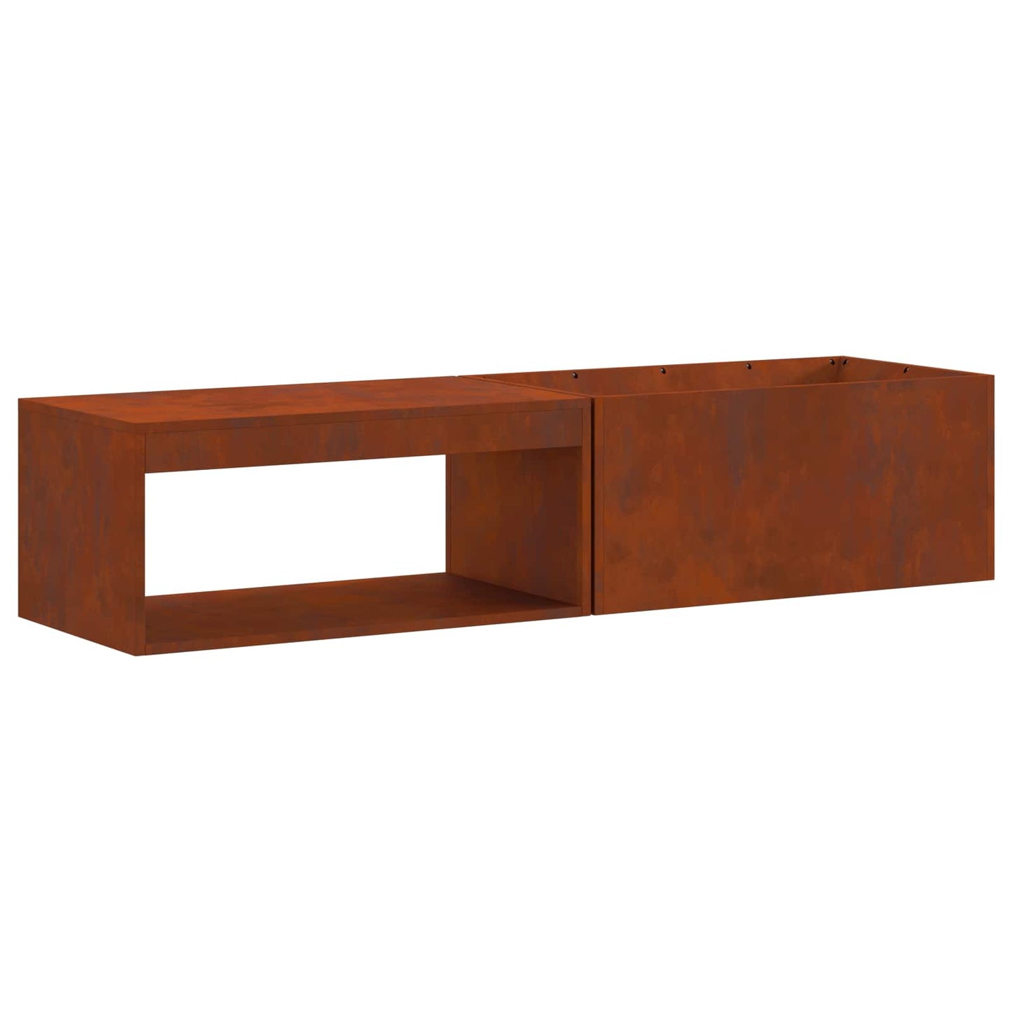 Vidaxl brasero marrón 160 x 45 x 35 cm acero