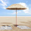 Vidaxl strandparasol naturel 255 x 255 x 255 cm polyester en staal