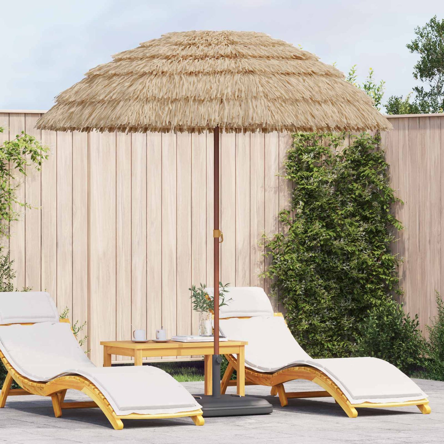 Ombrellone da spiaggia Vidaxx naturale 255 x 255 x 255 cm poliestere e acciaio