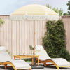 Vidaxl strandparasol geel en wit 160 x 160 x 196 cm polyester en staal