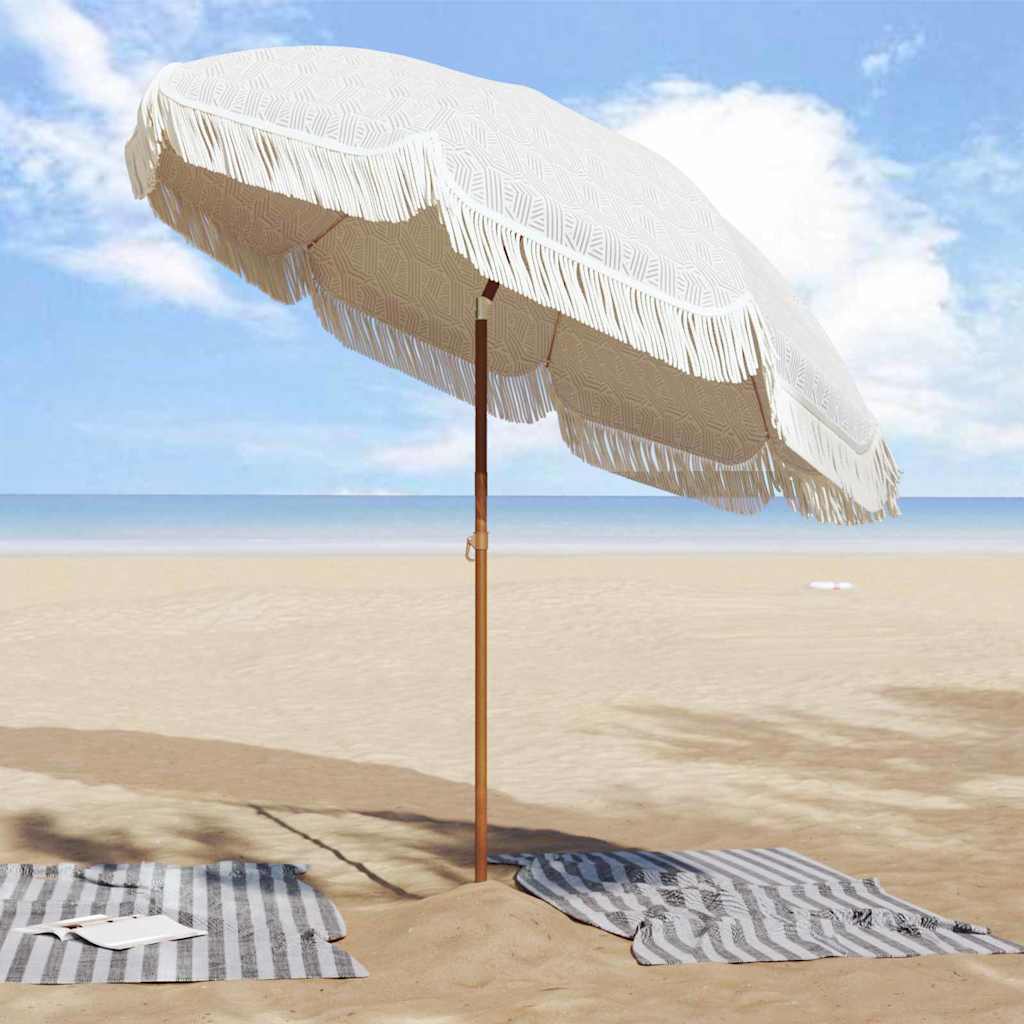 Ombrellone da spiaggia VidaXL grigio e bianco 205 x 205 x 210 cm