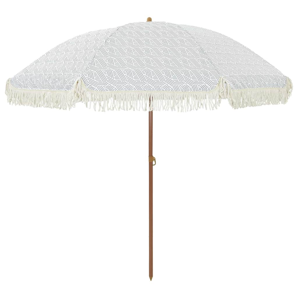 Ombrellone da spiaggia VidaXL grigio e bianco 205 x 205 x 210 cm