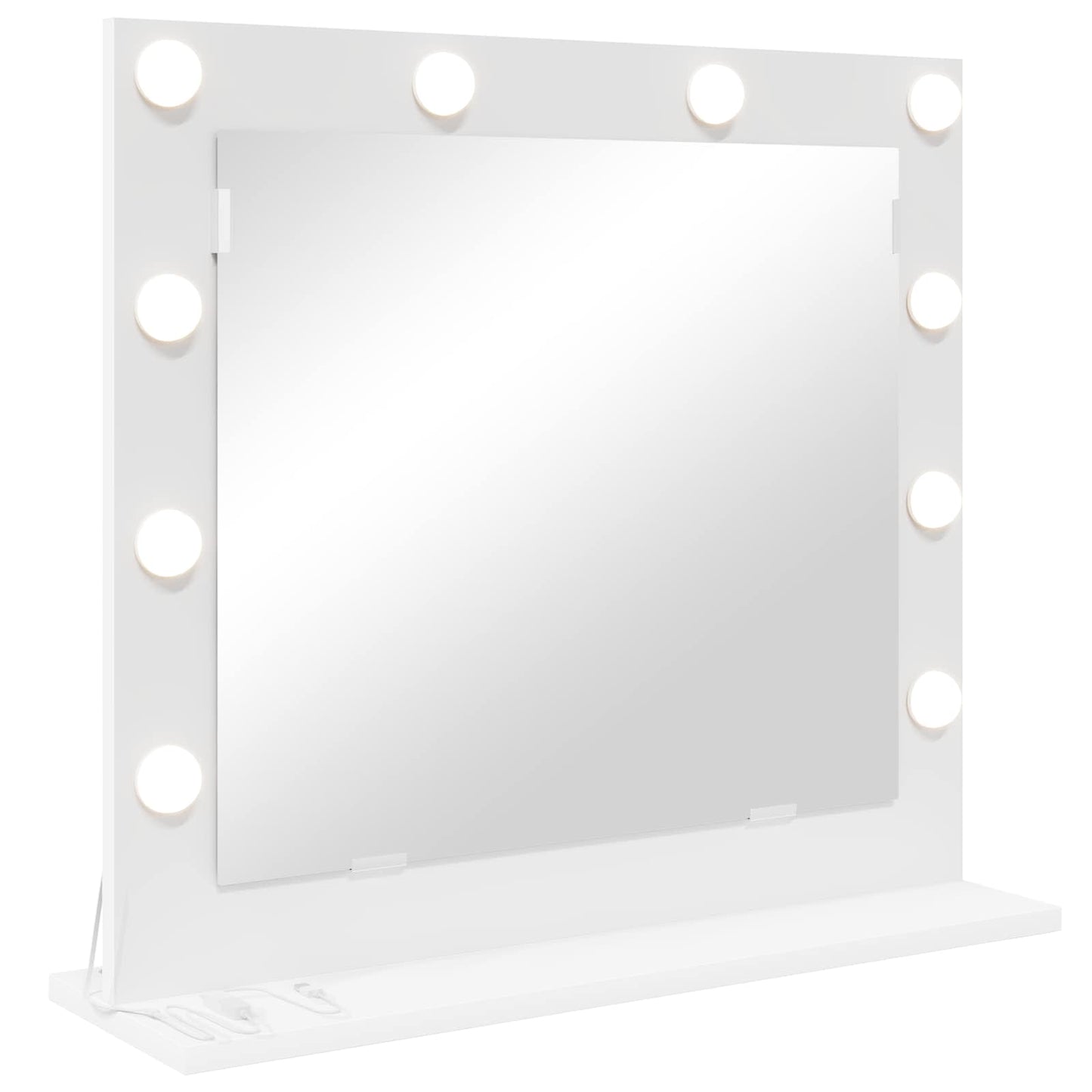 Specchio per il trucco Vidaxx bianco 60 x 55 x 18 cm vetro e legno con plastica