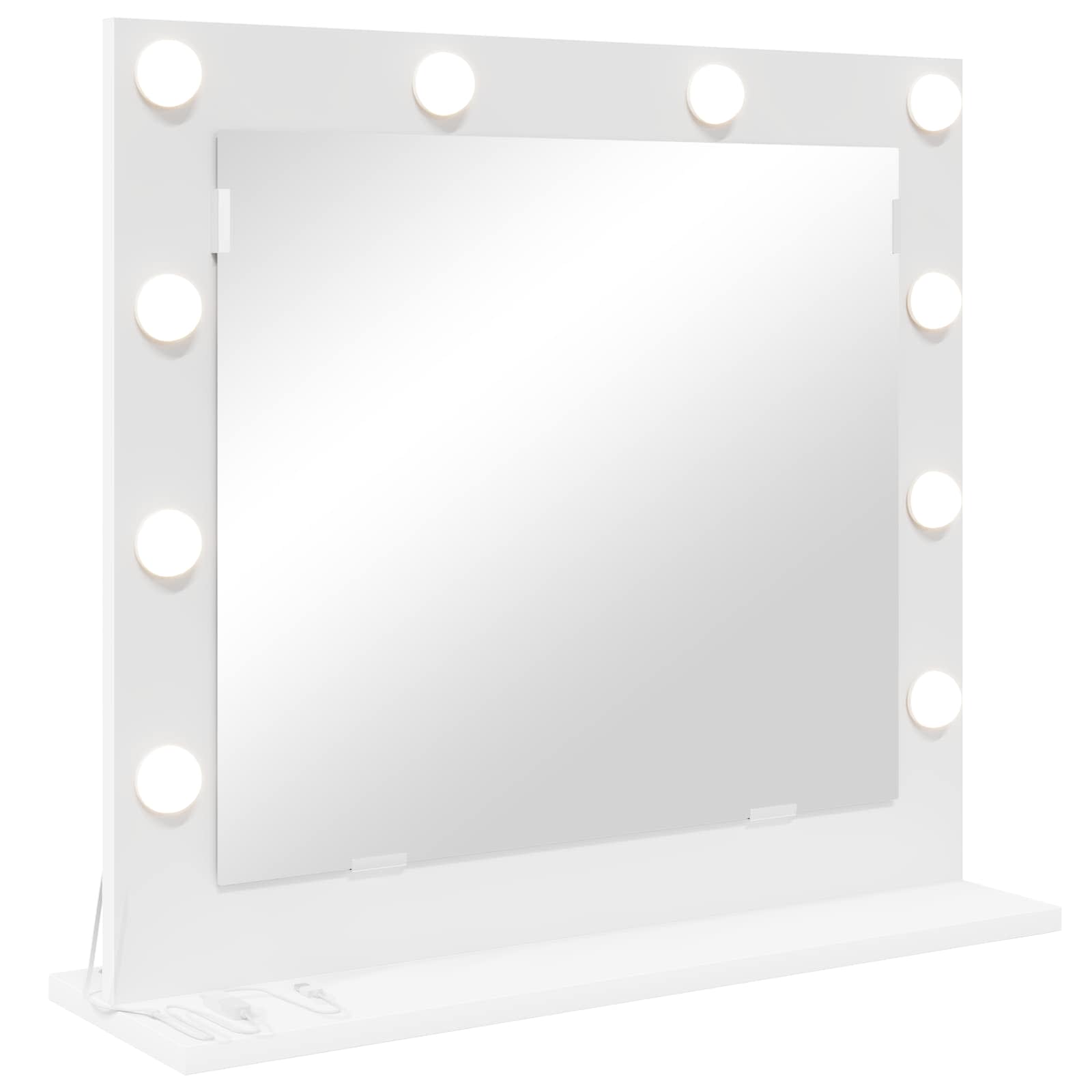 Specchio per il trucco Vidaxx bianco 60 x 55 x 18 cm vetro e legno con plastica