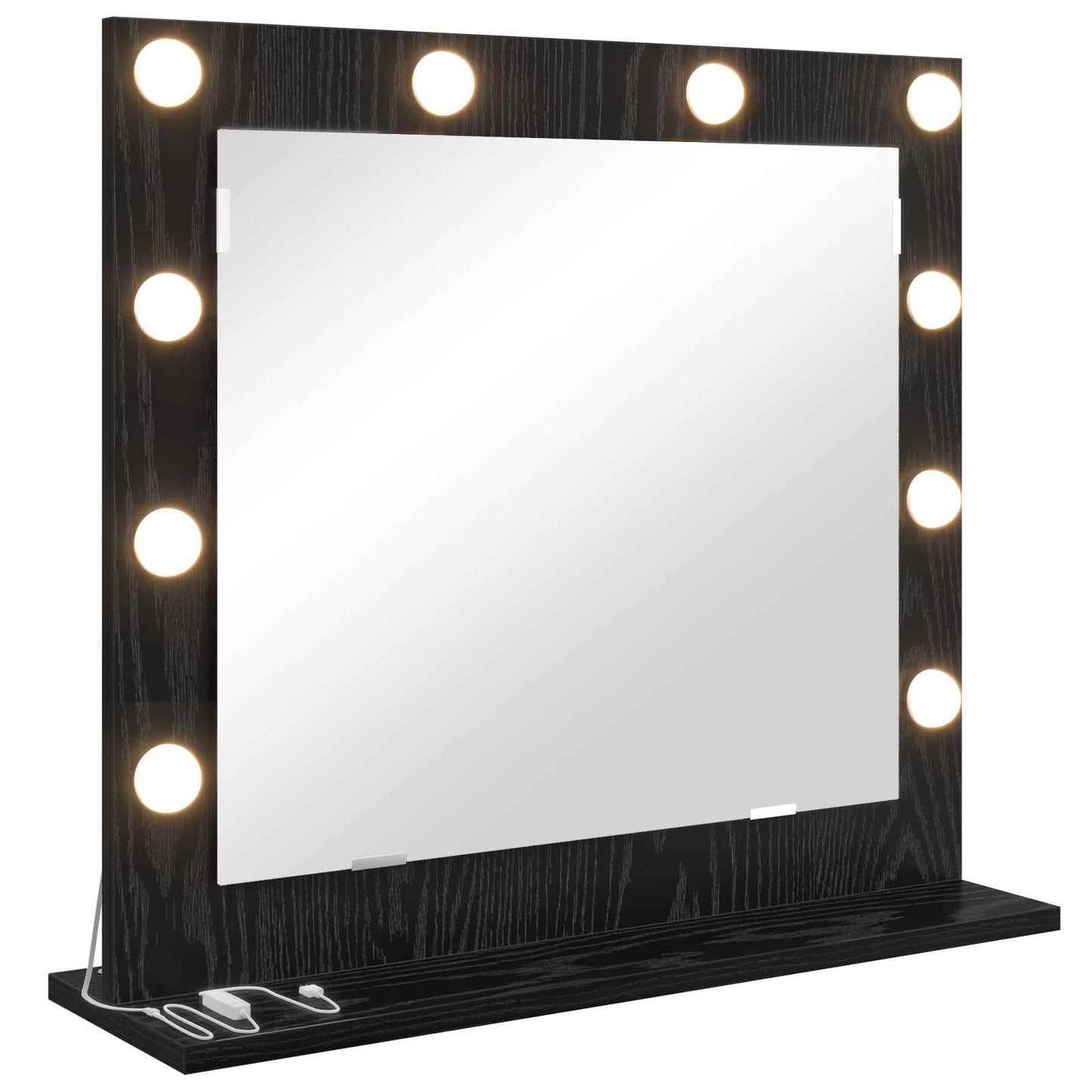 Vidaxx espejo de maquillaje rectangular roble negro 60 x 55 x 18 cm
