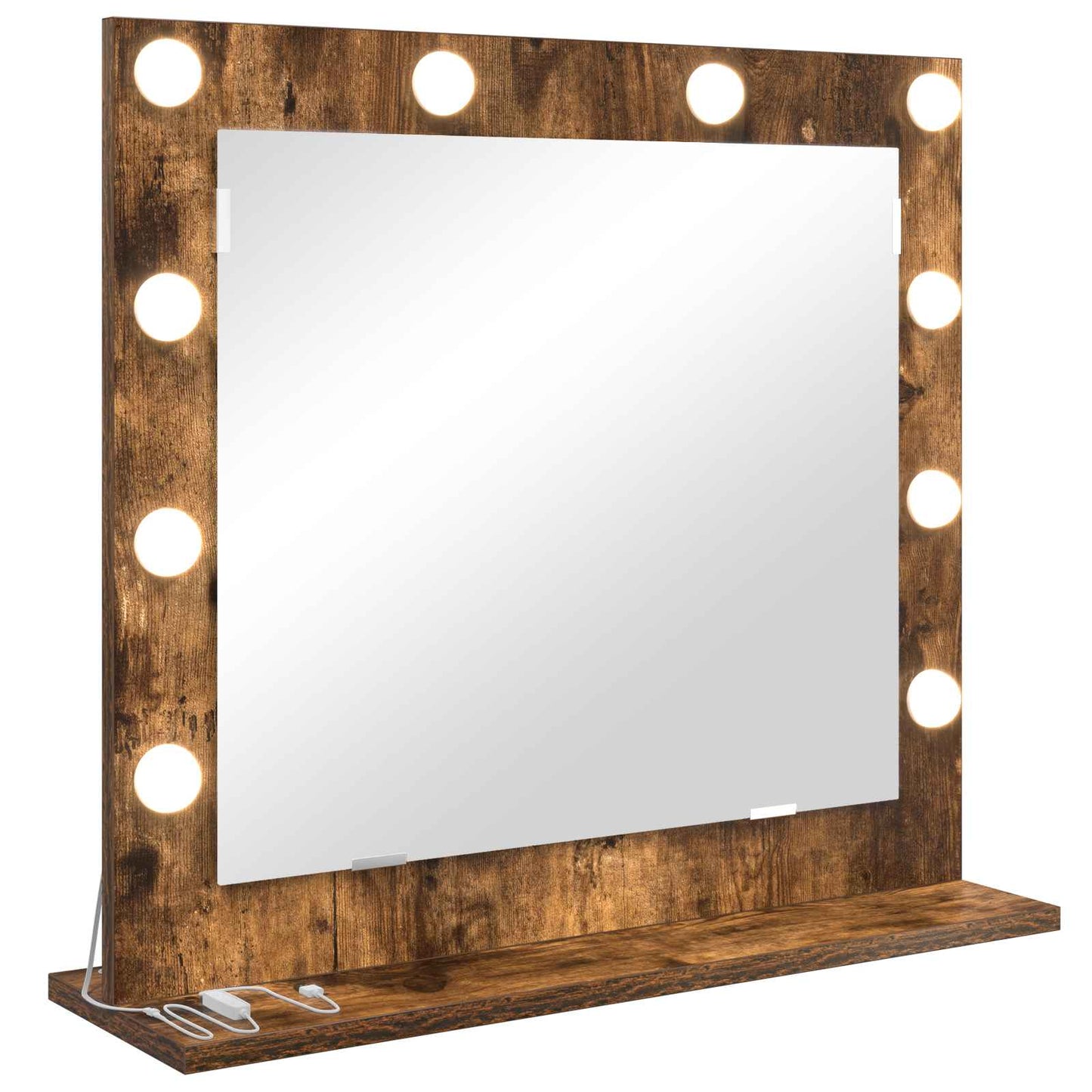 Vidaxx espejo de maquillaje rectangular roble ahumado 60 x 55 x 18 cm