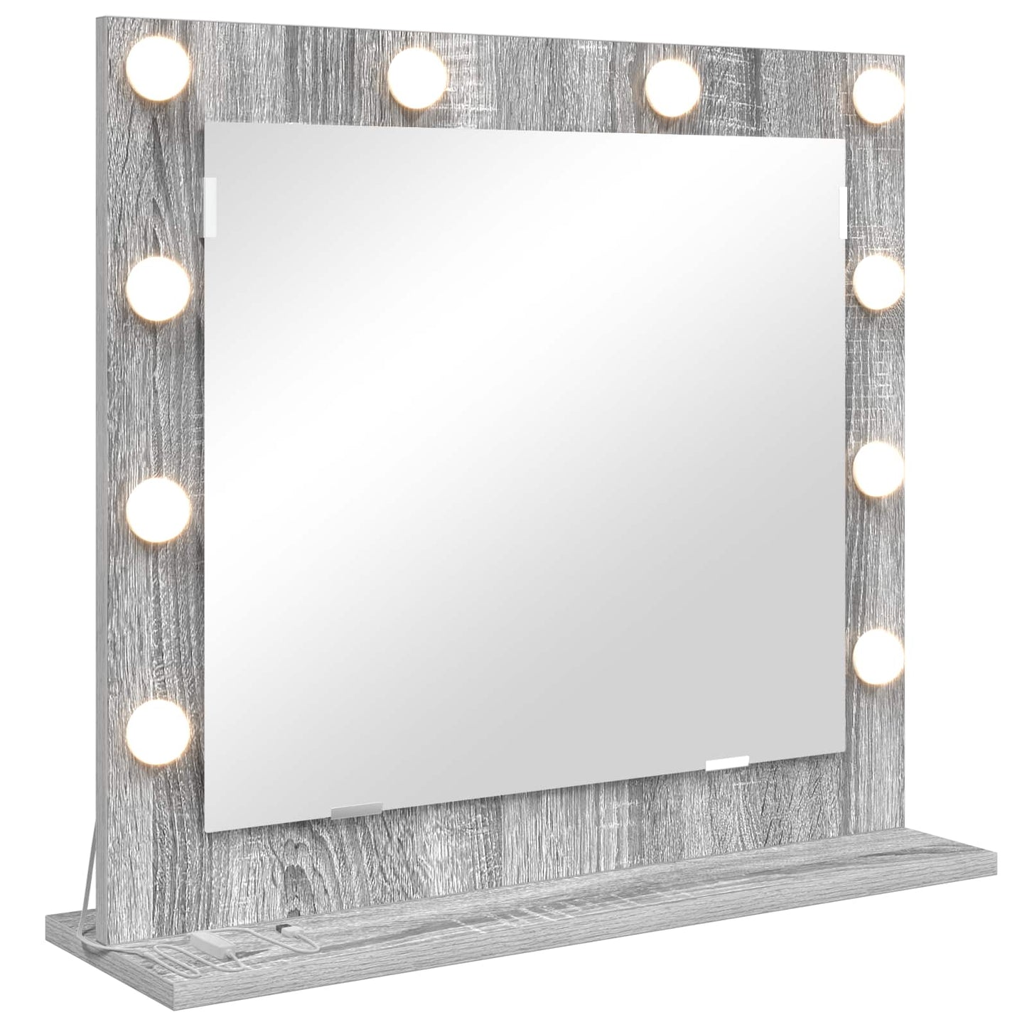 Vidaxx espejo de maquillaje rectangular gris sonoma 60 x 55 x 18 cm