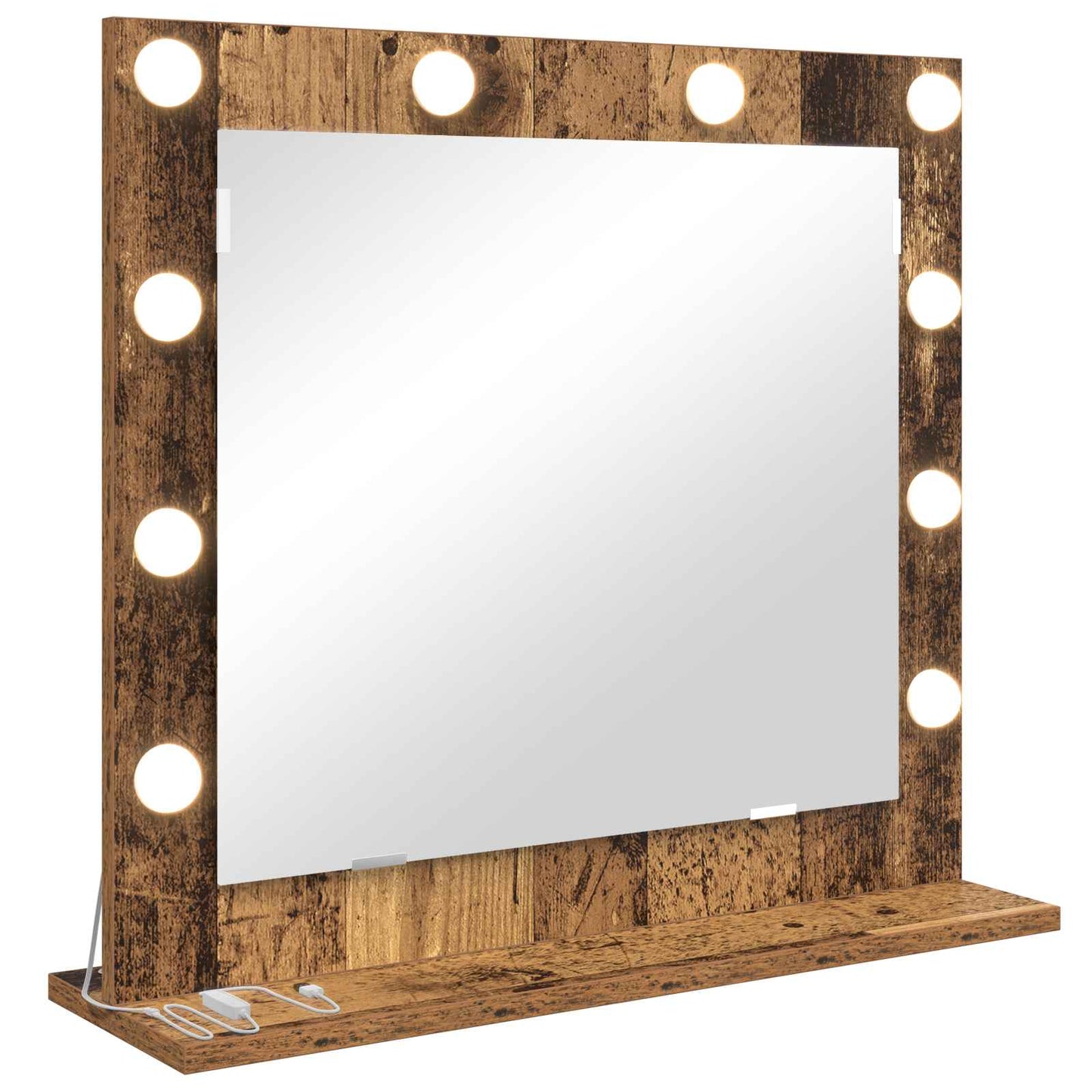 Vidaxx make-up mirror rectangular with mirror old wood 60 x 55 x 18 cm
