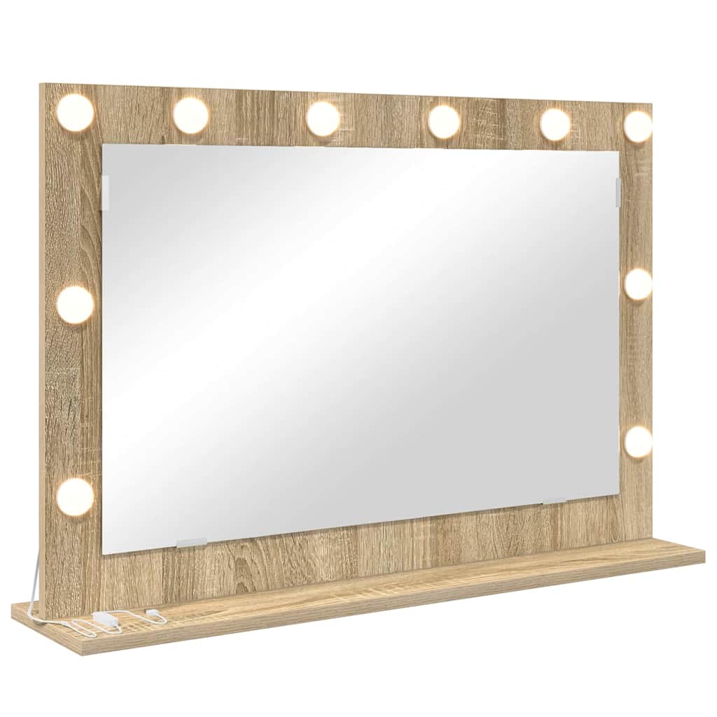 Vidaxx espejo de maquillaje rectangular roble sonoma 80 x 55 x 18 cm