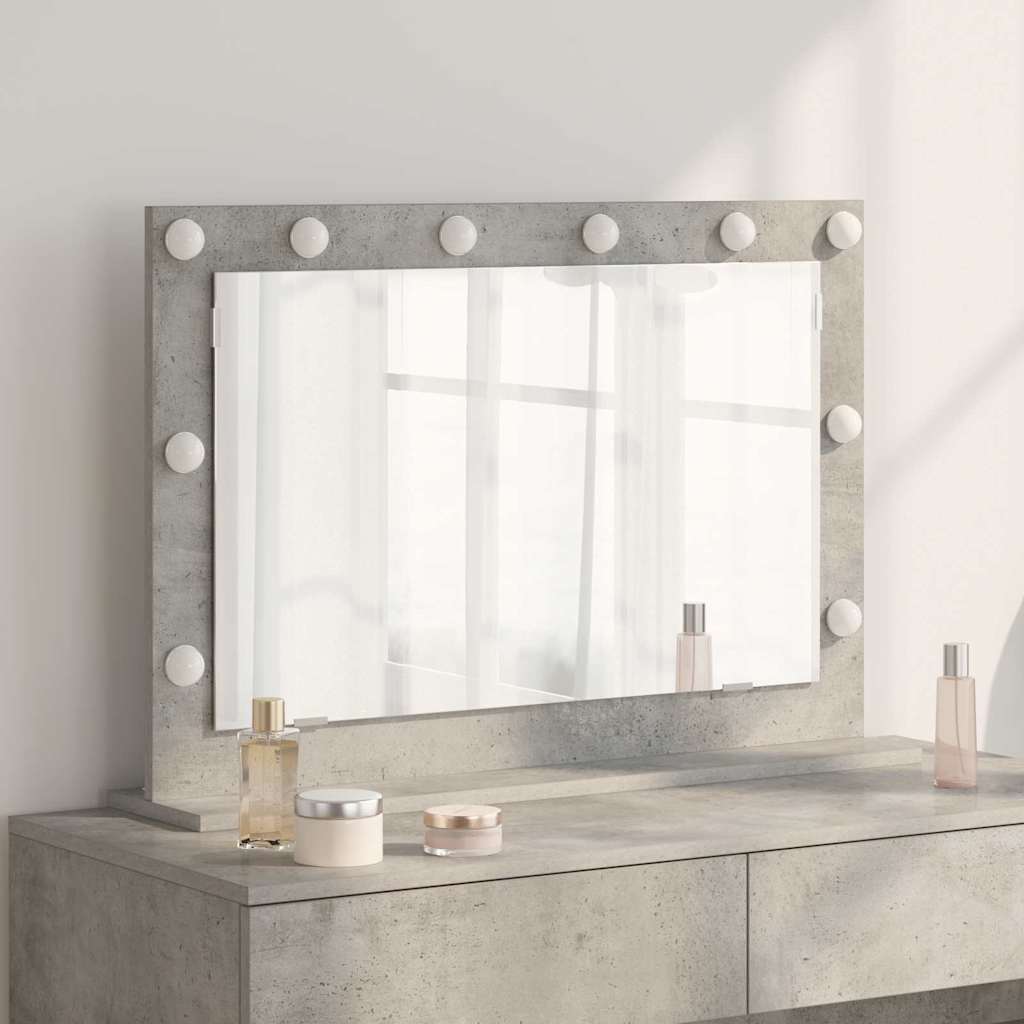 Vidaxx espejo de maquillaje rectangular gris hormigón 80 x 55 x 18 cm