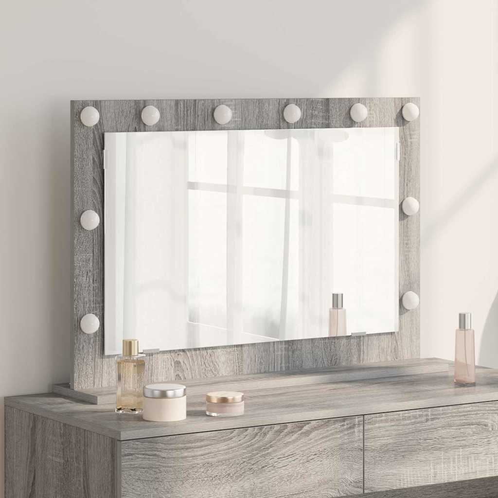 Vidaxx espejo de maquillaje rectangular gris sonoma 80 x 55 x 18 cm