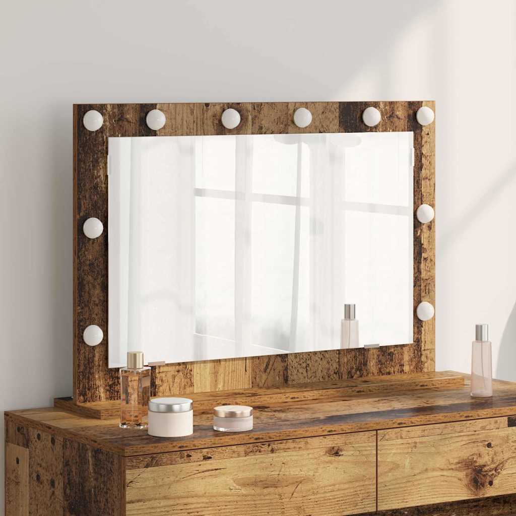 Specchio per il trucco Vidaxx rettangolare con specchio in legno vecchio 80 x 55 x 18 cm