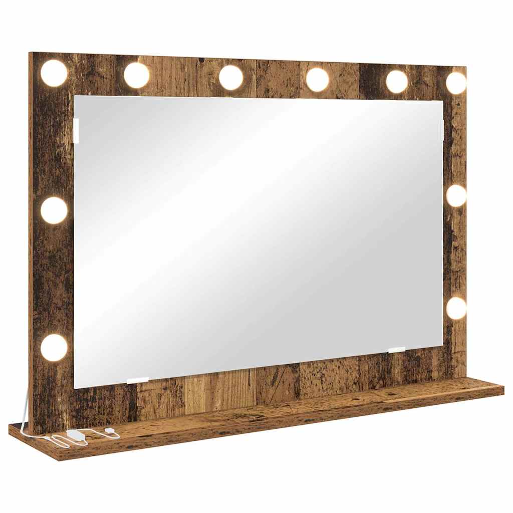 Vidaxx espejo de maquillaje rectangular con espejo madera vieja 80 x 55 x 18 cm