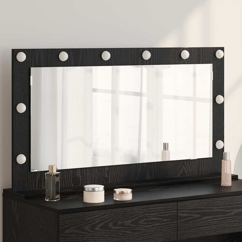 Vidaxx espejo de maquillaje rectangular roble negro 100 x 55 x 18 cm