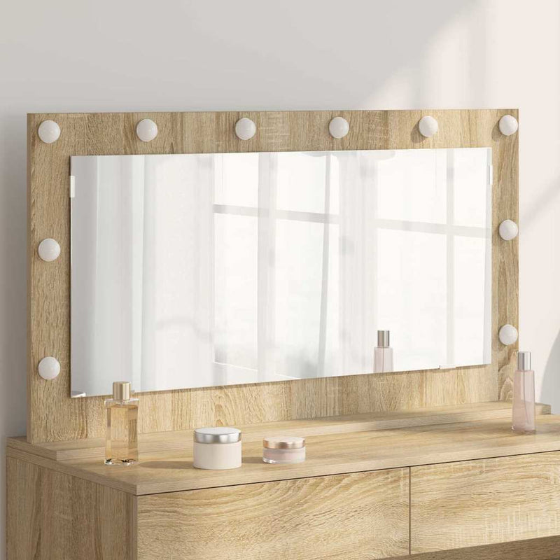 Vidaxx espejo de maquillaje rectangular roble sonoma 100 x 55 x 18 cm