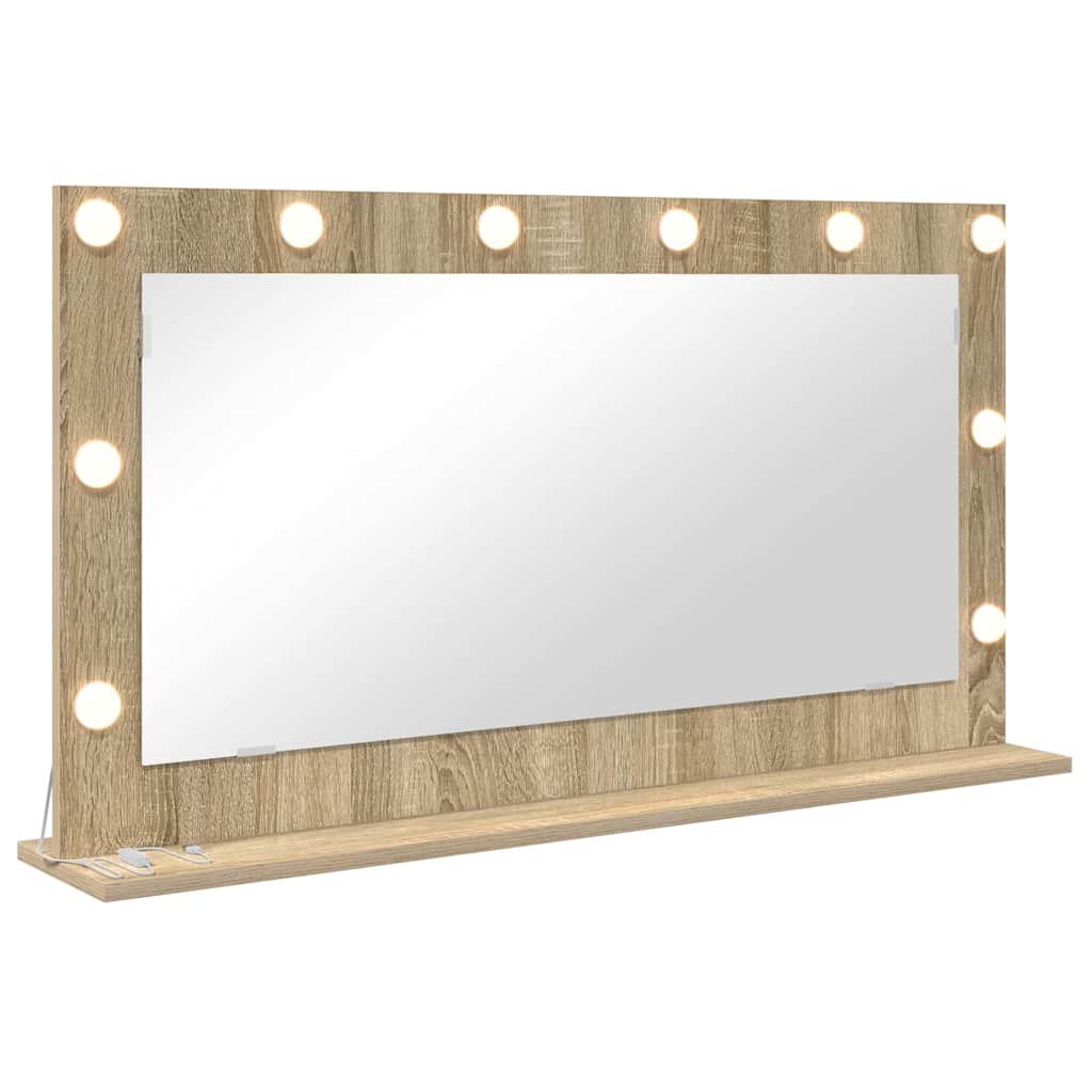 Vidaxx espejo de maquillaje rectangular roble sonoma 100 x 55 x 18 cm