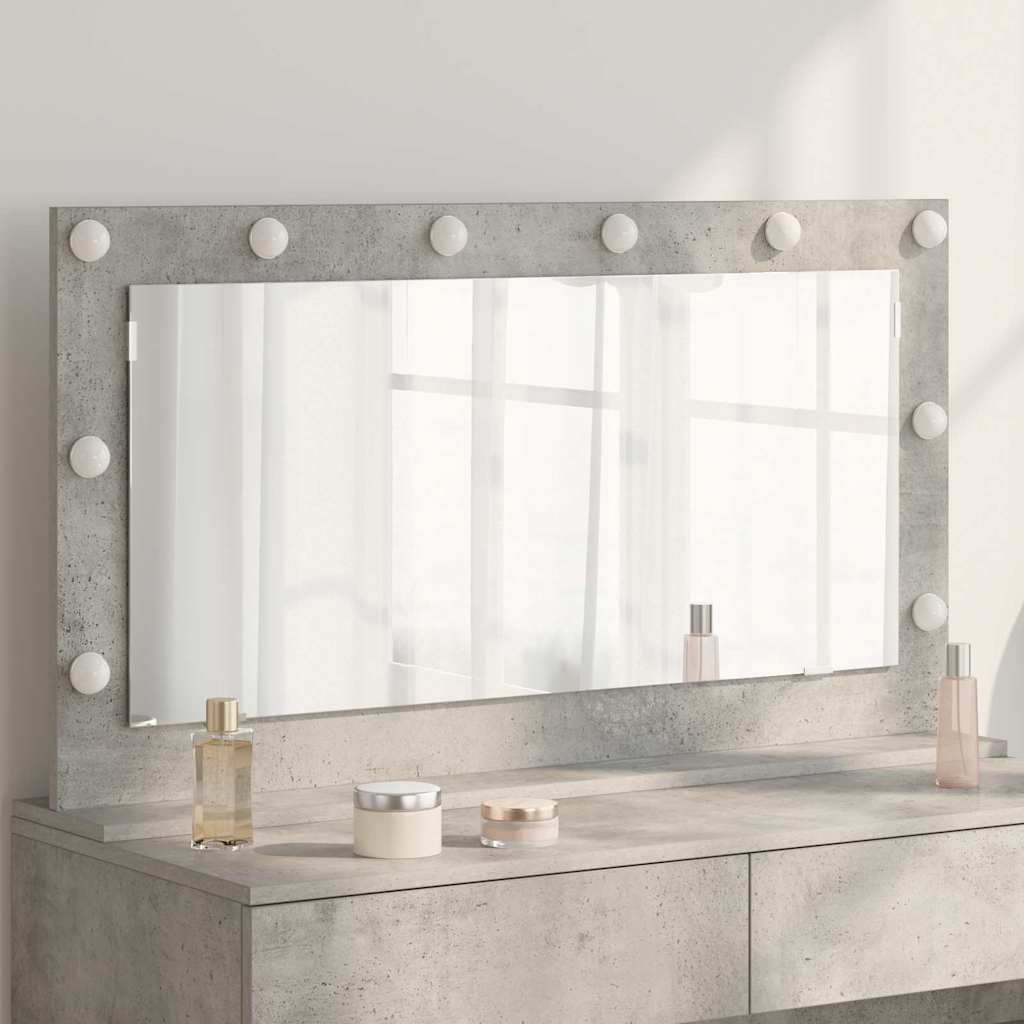 Vidaxx espejo de maquillaje rectangular gris hormigón 100 x 55 x 18 cm