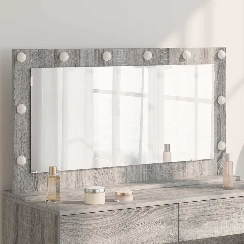 Vidaxx espejo de maquillaje rectangular gris sonoma 100 x 55 x 18 cm