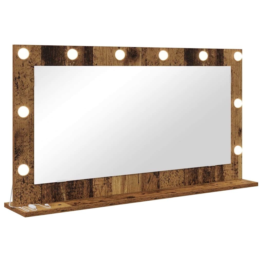 Vidaxx espejo de maquillaje rectangular madera vieja 100 x 55 x 18 cm