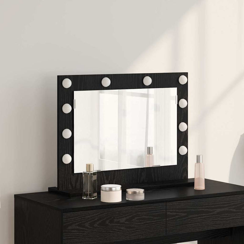 Vidaxx espejo de maquillaje rectangular roble negro 60 x 45 x 18 cm
