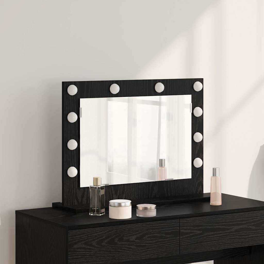 Specchio per il trucco Vidaxx rettangolare rovere nero 60 x 45 x 18 cm