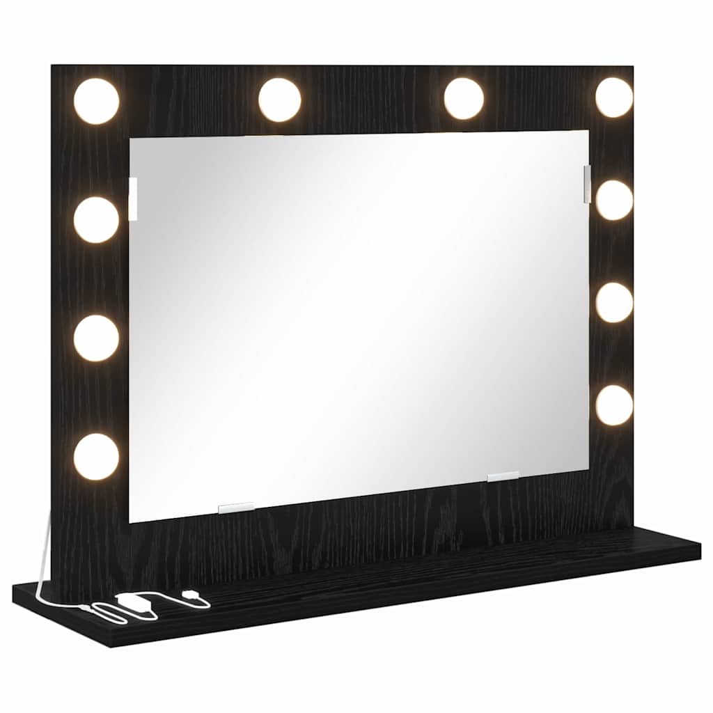Vidaxx espejo de maquillaje rectangular roble negro 60 x 45 x 18 cm