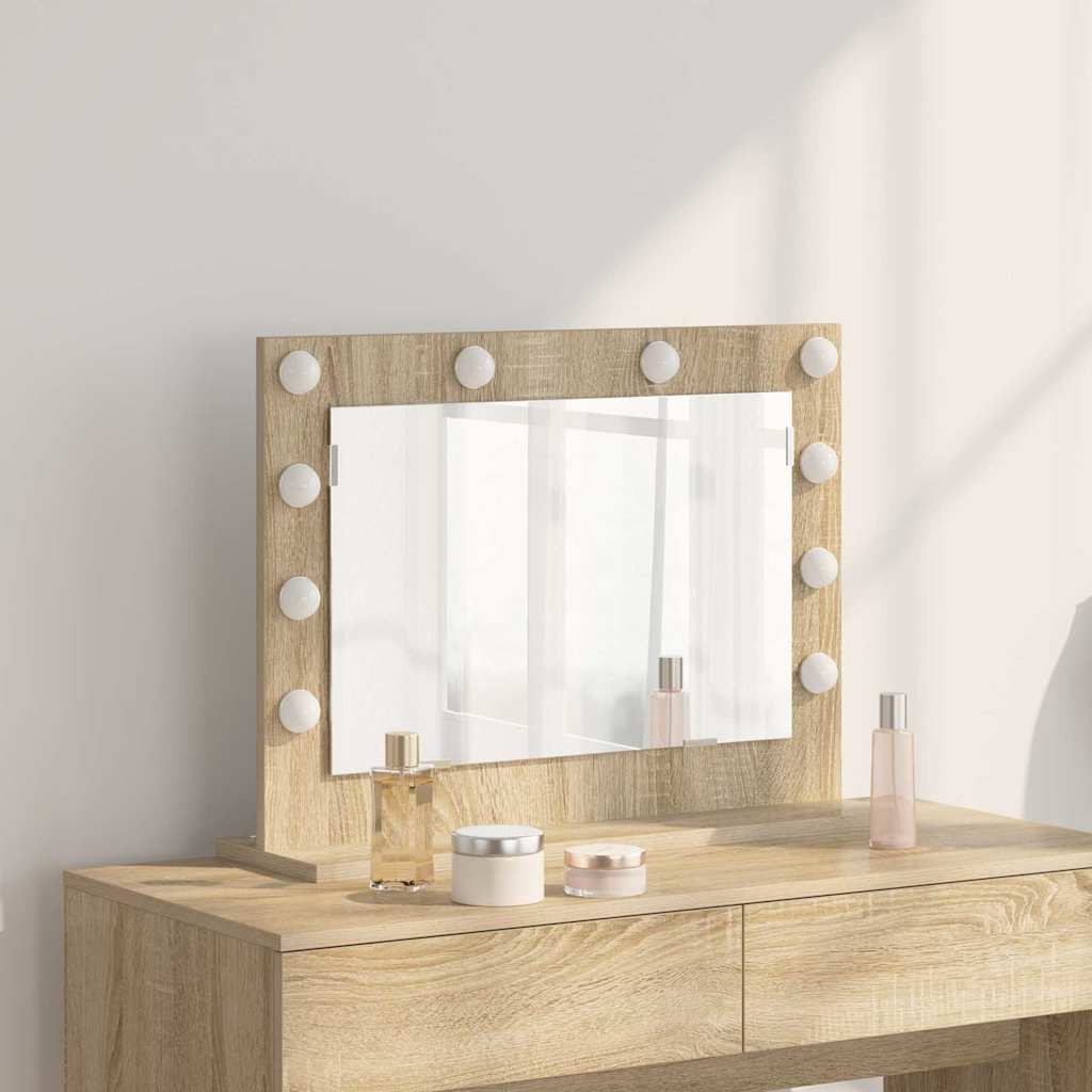 Vidaxx espejo de maquillaje rectangular roble sonoma 60 x 45 x 18 cm
