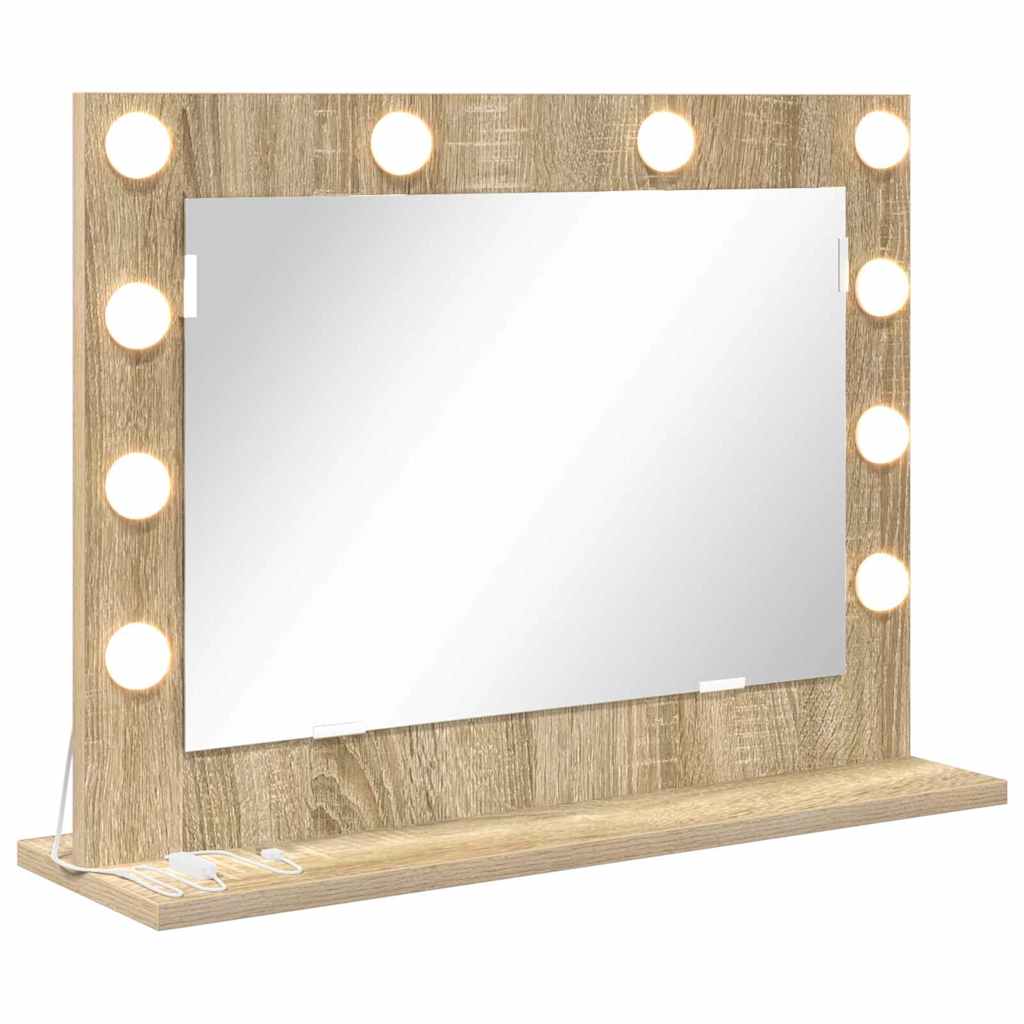 Vidaxx espejo de maquillaje rectangular roble sonoma 60 x 45 x 18 cm
