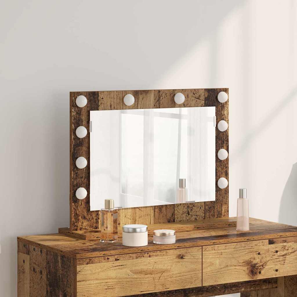 Vidaxx espejo de maquillaje rectangular con espejo madera vieja 60 x 45 x 18 cm