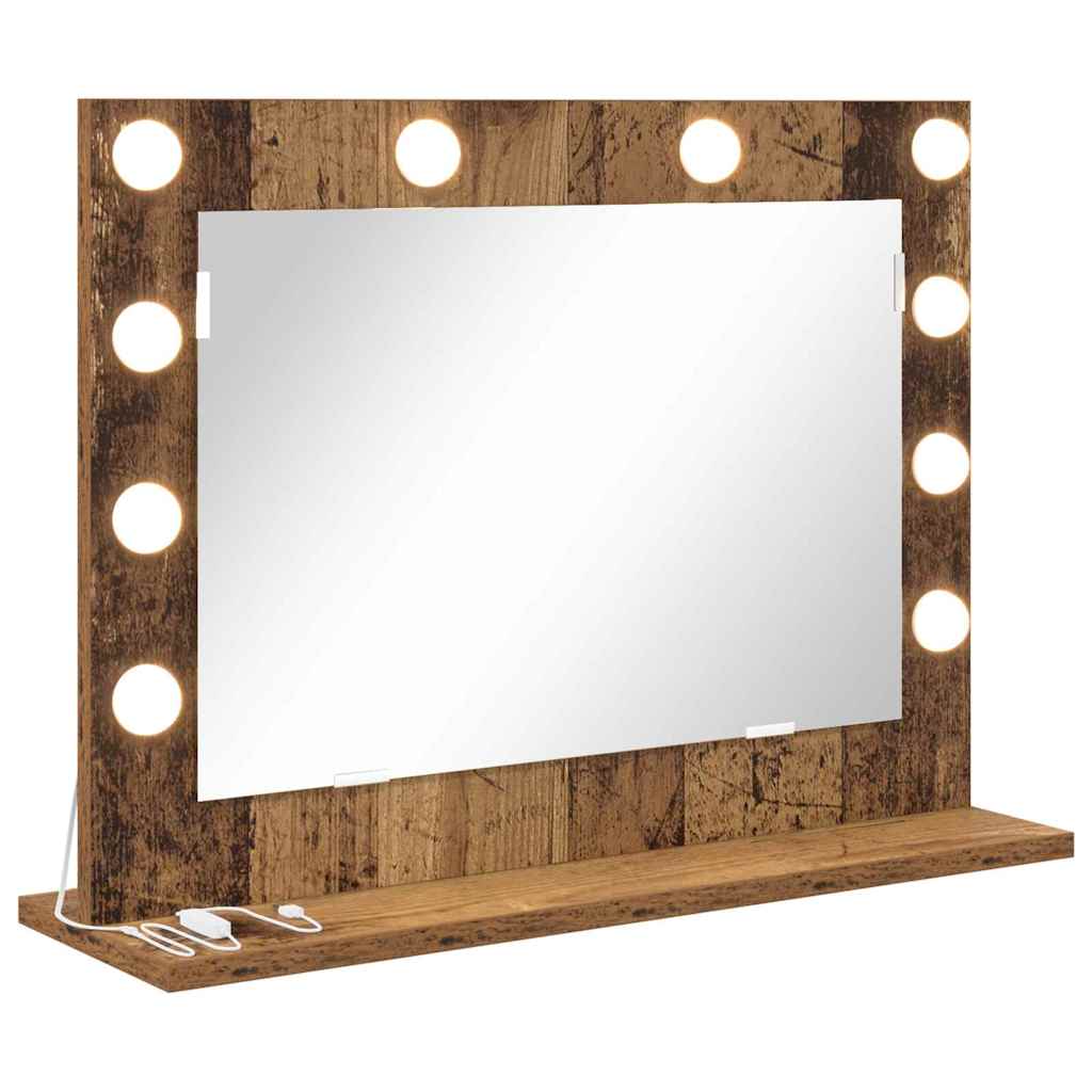 Vidaxx espejo de maquillaje rectangular con espejo madera vieja 60 x 45 x 18 cm