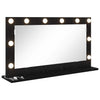 Vidaxx espejo de maquillaje rectangular roble negro 80 x 45 x 18 cm