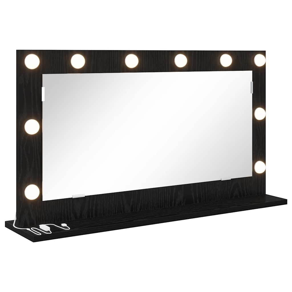 Vidaxx espejo de maquillaje rectangular roble negro 80 x 45 x 18 cm