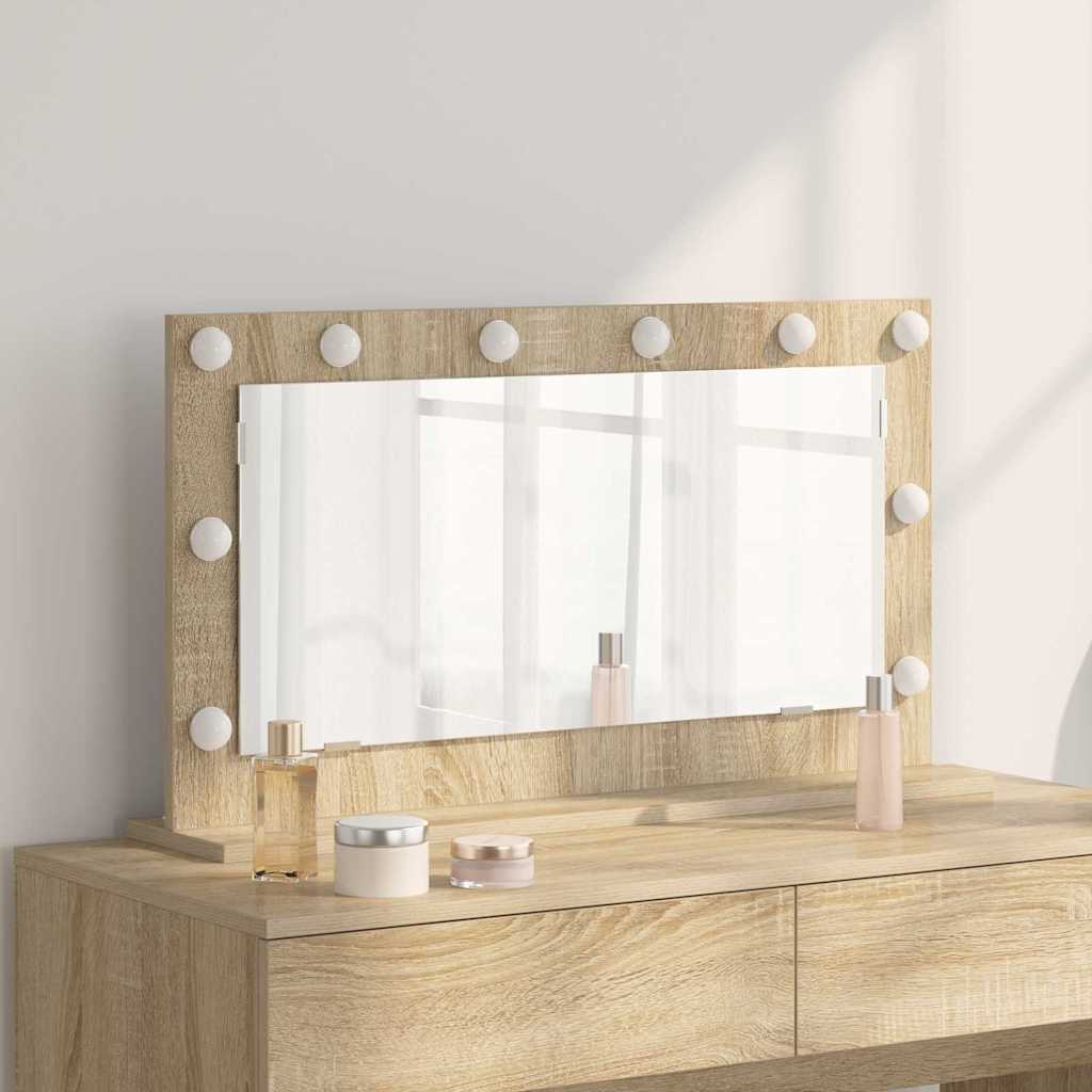Specchio per il trucco Vidaxx rettangolare rovere Sonoma 80 x 45 x 18 cm