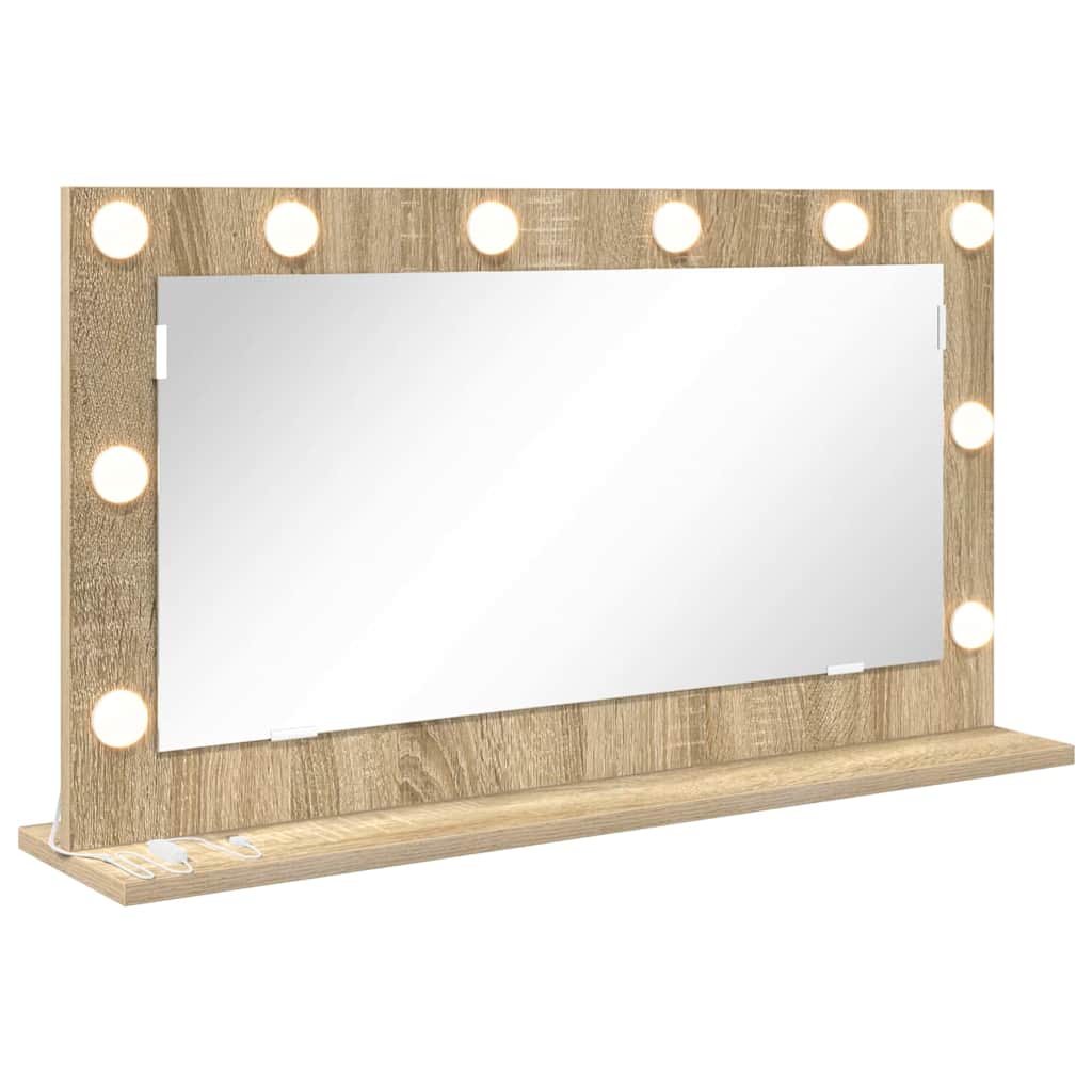 Vidaxx espejo de maquillaje rectangular roble sonoma 80 x 45 x 18 cm
