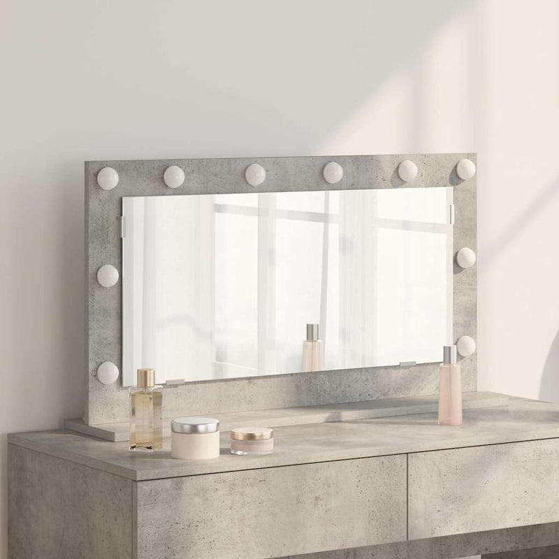 Vidaxl schmink spiegel rechthoekig beton grijs 80 x 45 x 18 cm