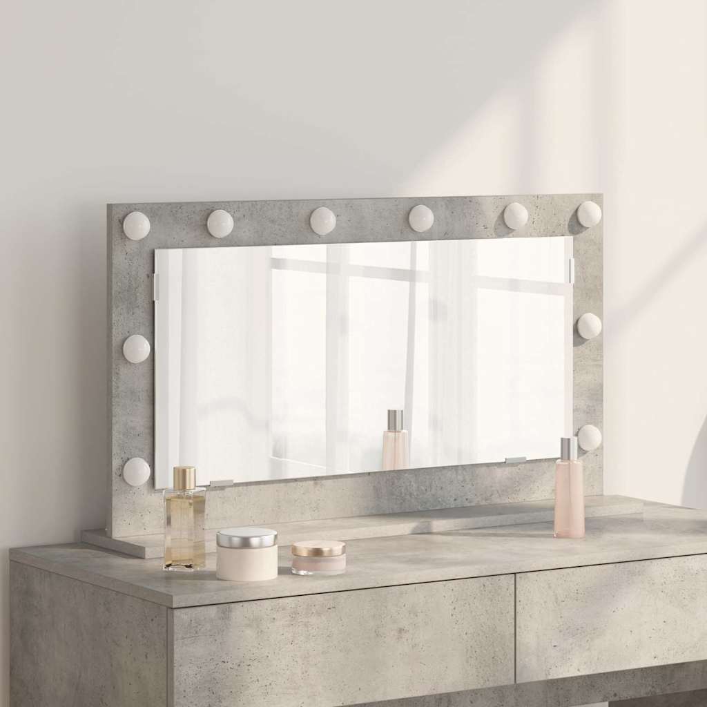 Vidaxx espejo de maquillaje rectangular gris hormigón 80 x 45 x 18 cm