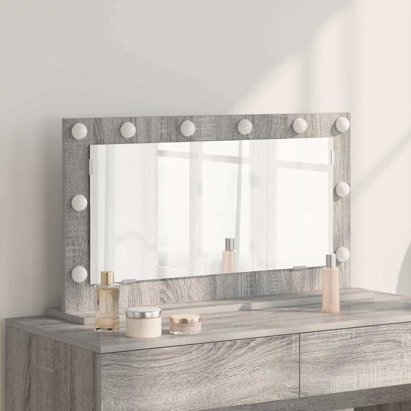 Specchio per il trucco Vidaxx rettangolare grigio Sonoma 80 x 45 x 18 cm