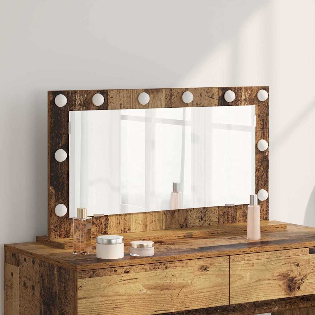 Vidaxx espejo de maquillaje rectangular con espejo madera vieja 80 x 45 x 18 cm