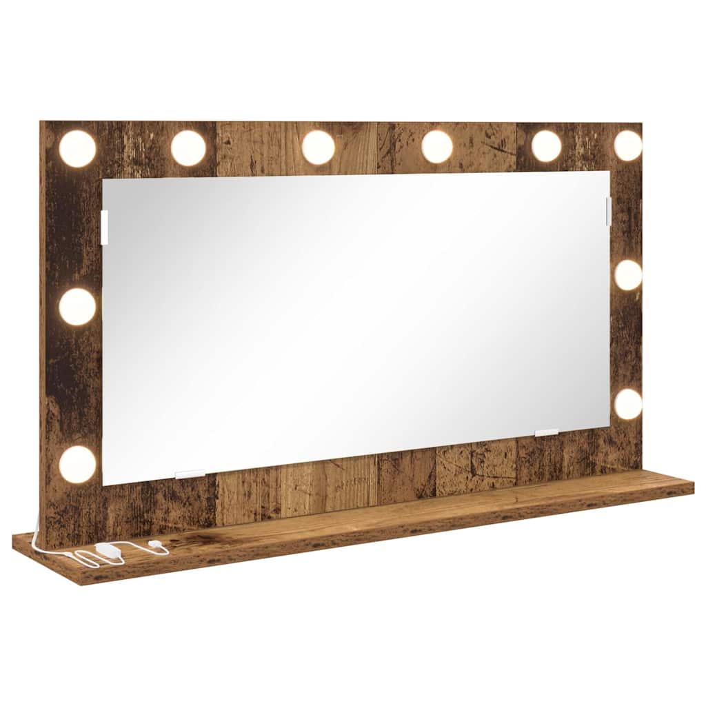 Vidaxx espejo de maquillaje rectangular con espejo madera vieja 80 x 45 x 18 cm