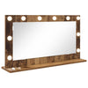 Vidaxx espejo de maquillaje rectangular con espejo madera vieja 80 x 45 x 18 cm